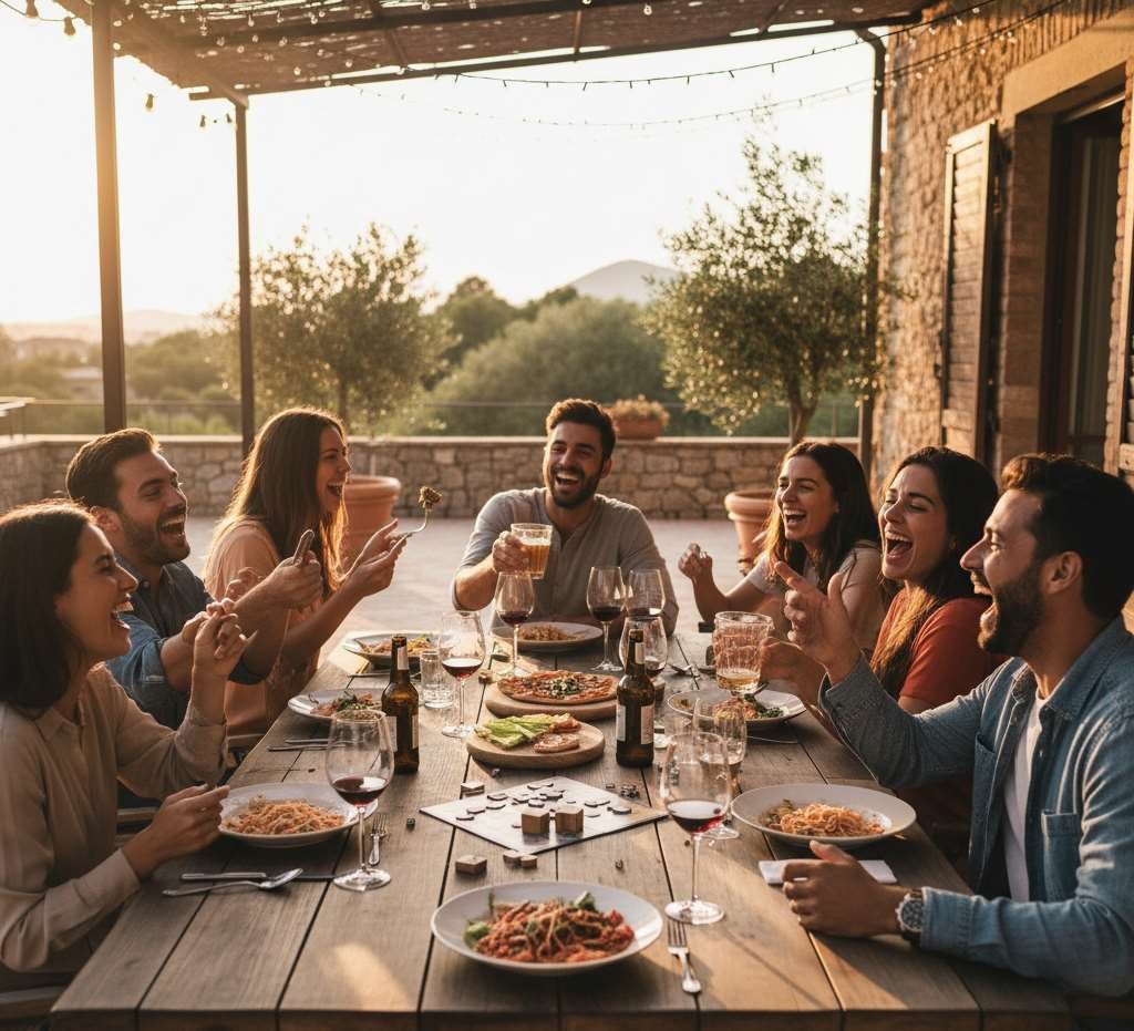 vrienden die plezier maken