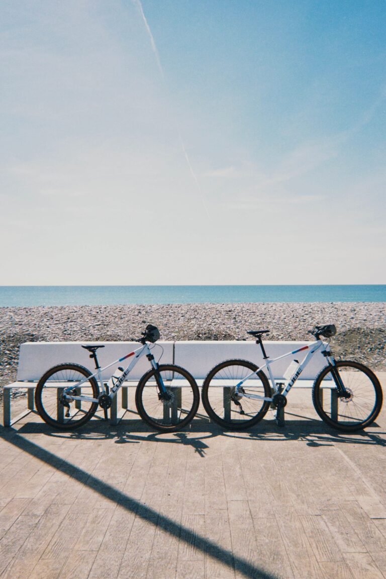 Twee huurfietsen bij de kust nabij Roompot Beach Resort Kamperland